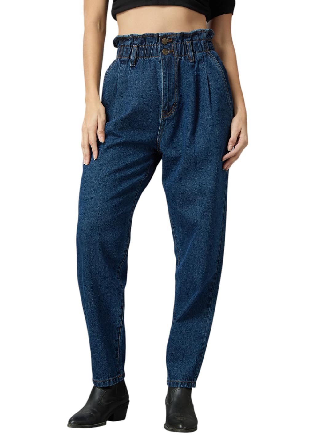 AKA Chic Tapered Fit Jeans for Women - Blue - Image 3