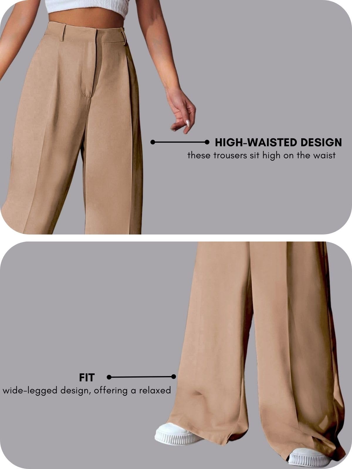 GRECIILOOKS Women's High-Waist Flared Trousers - Image 5