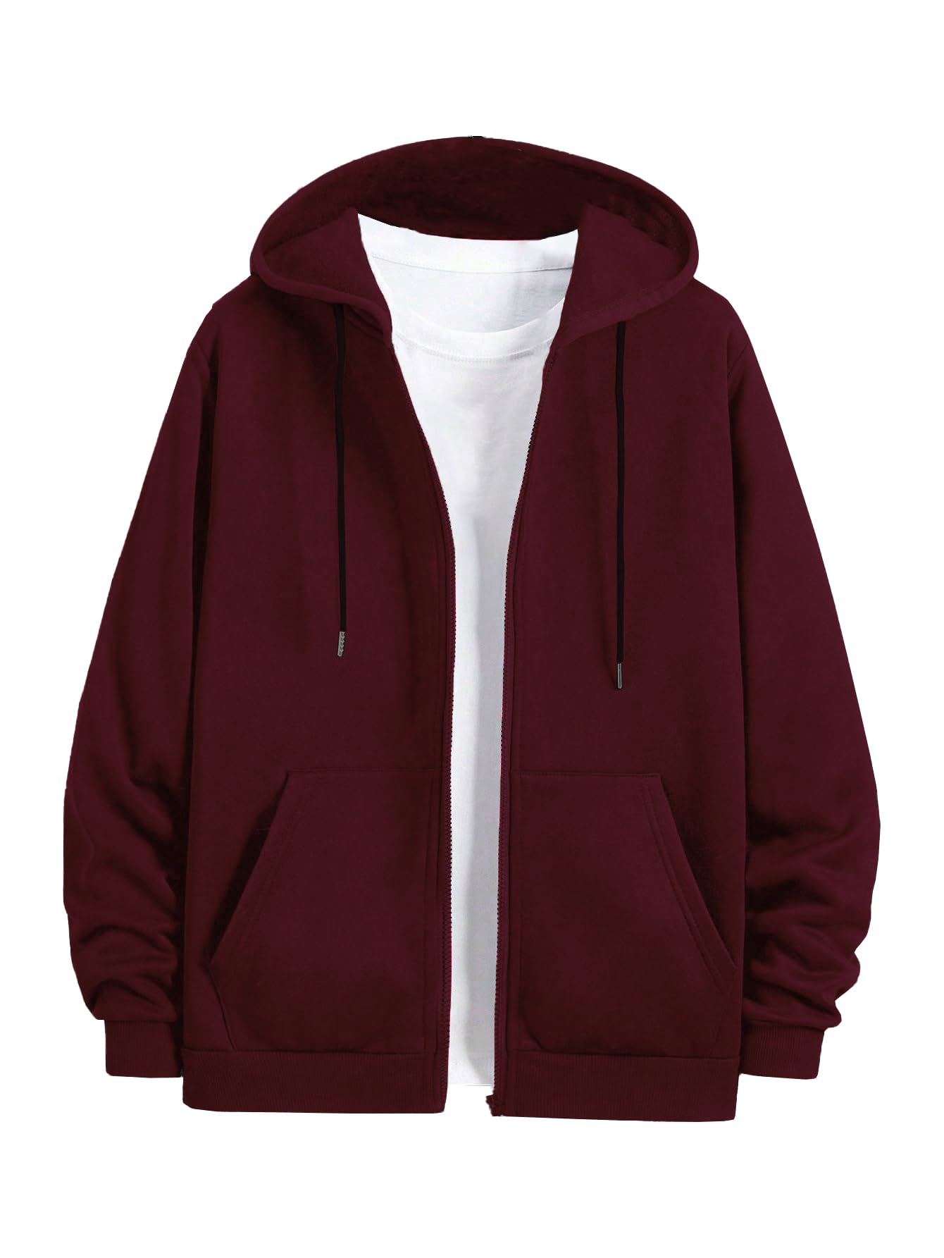 TOPLOT Men's Maroon Bomber Jacket