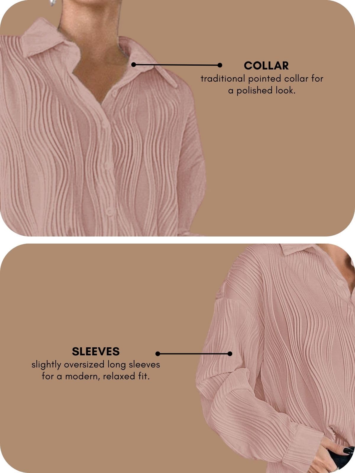 Leriya Fashion Women's Long Sleeve Button Down Shirt - Image 5