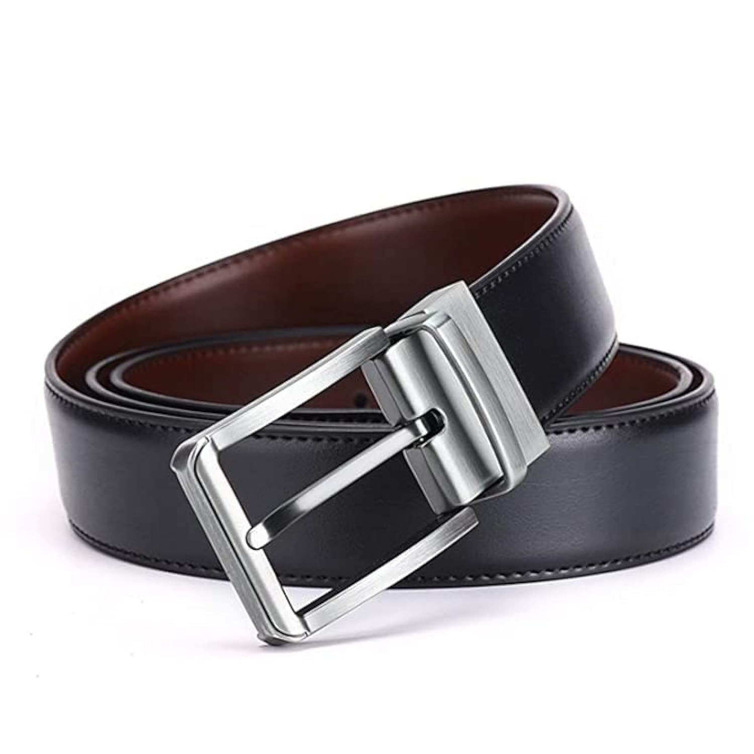 CREATURE Men Reversible Shiny Pu-Leather Formal Belts - Black Brown