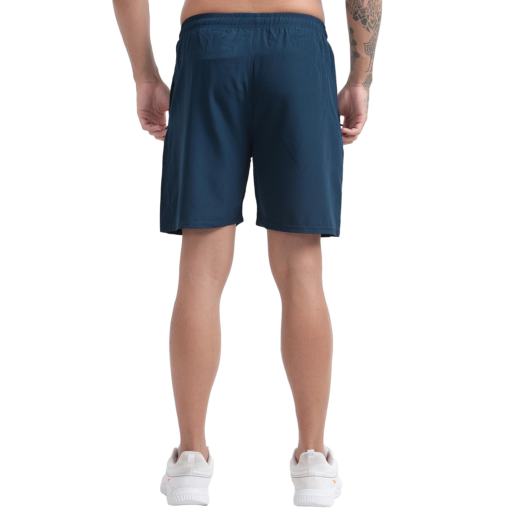 BLUE STAR SHARK Men's Athletic Sports Shorts - Blue - Image 4