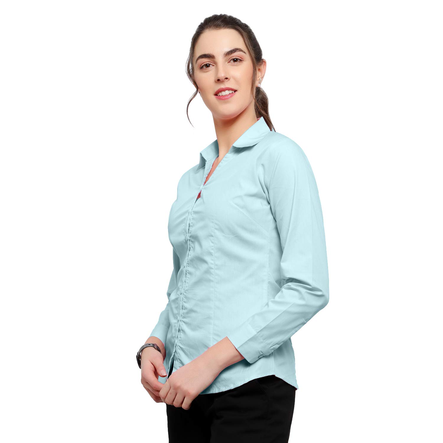 Ronin Women's Formal Shirt - Light Blue - Image 3