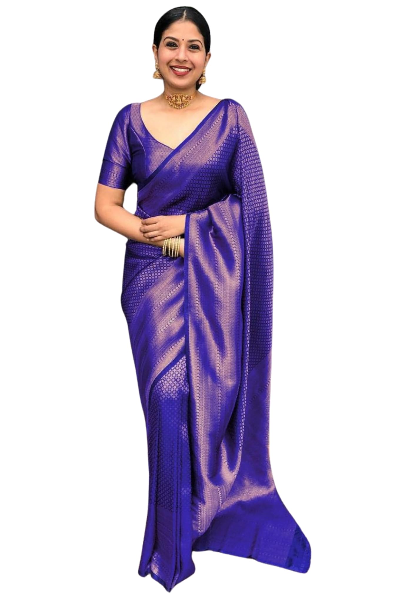 Kanjivaram Silk Saree for Women - Royal Blue