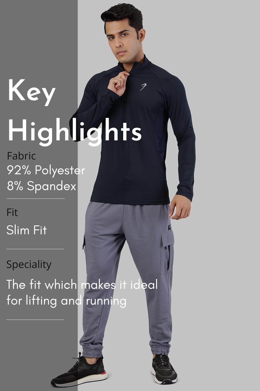 Thrive Men's Slim Fit Pullover T-Shirt - Navy - Image 5