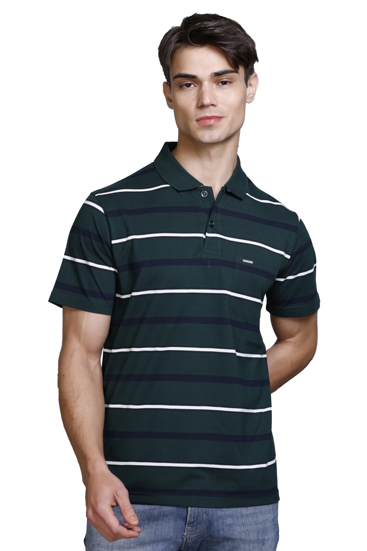 GODFREY Cotton Half Sleeve Collar Tshirt for Men