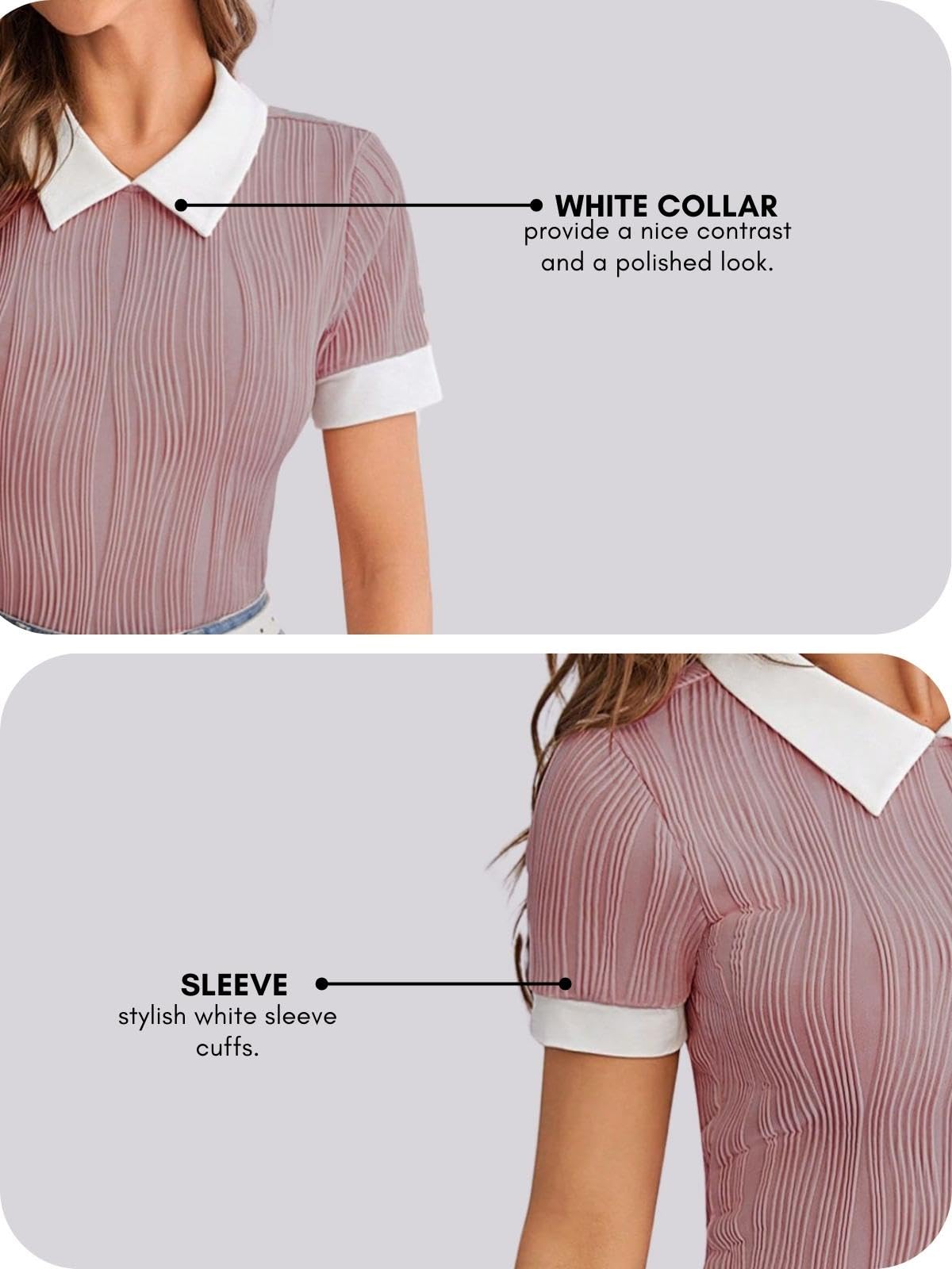 Leriya Fashion Casual Collared Top for Women - Image 5