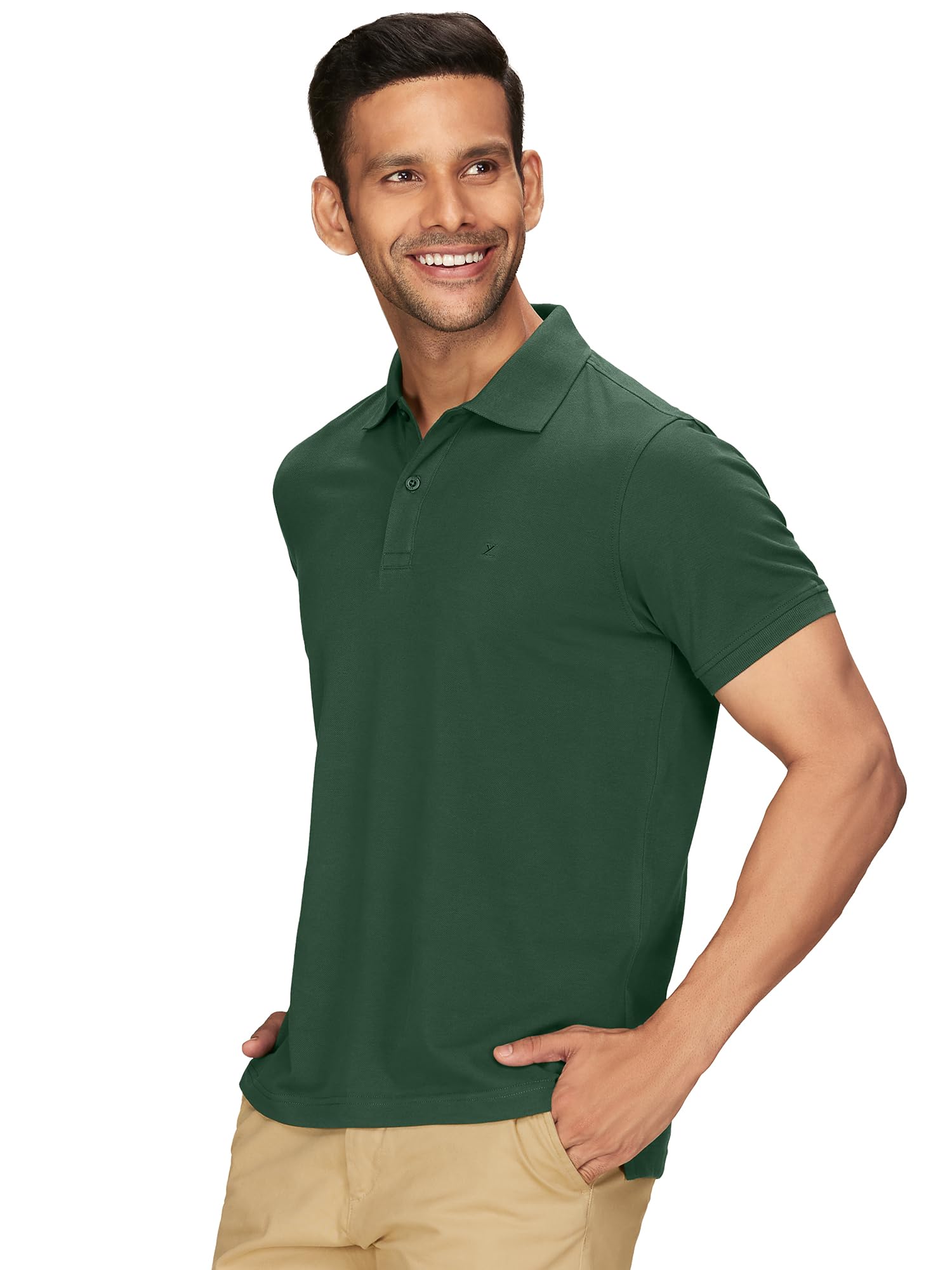 XYXX Men's Cotton Polo Tshirt - Oak - Image 3