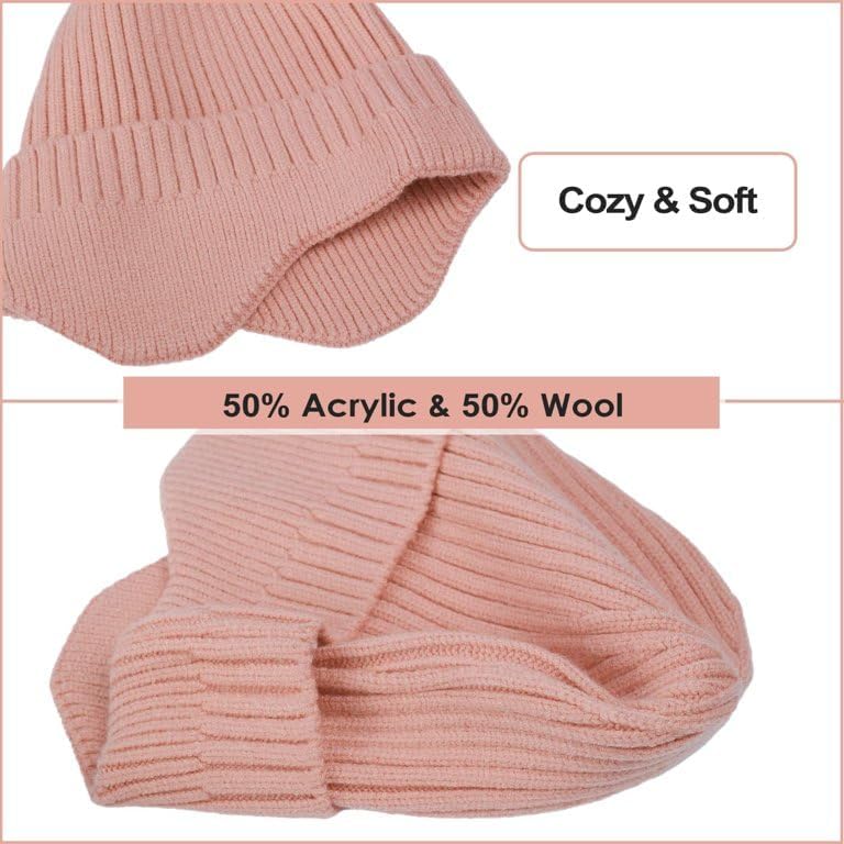 Gajraj Peach Knit Beanie Hat for Men & Women - Image 5
