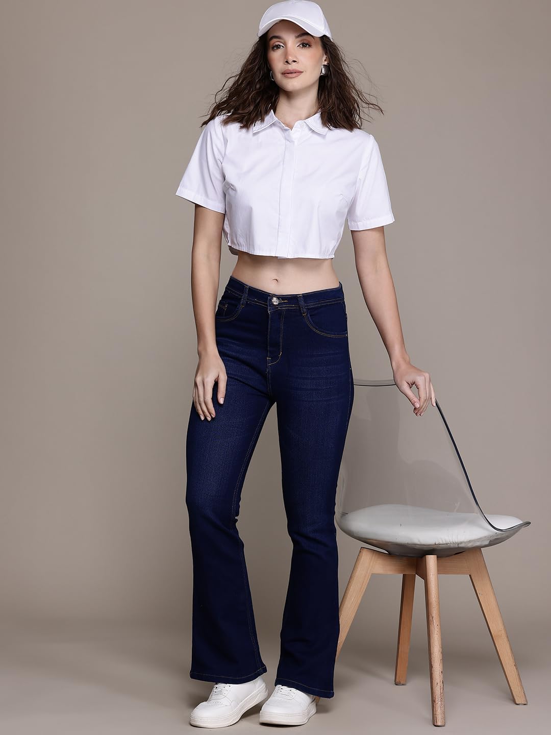 Nifty Women's Denim High Waist Bootcut Jeans - Blue - Image 2