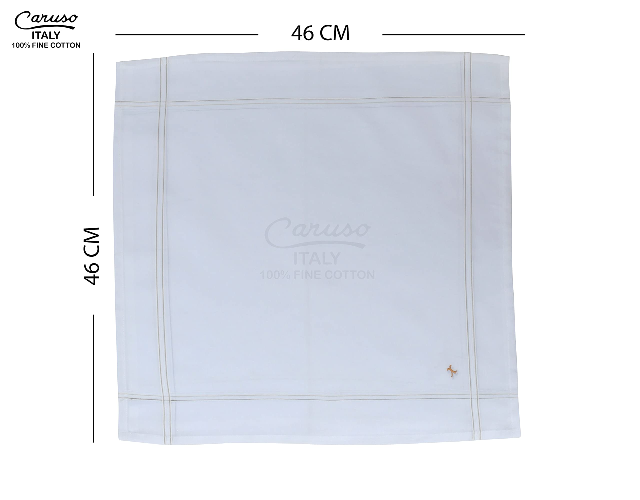 Caruso Italy Men's Handkerchief - White Colored Border - Image 4