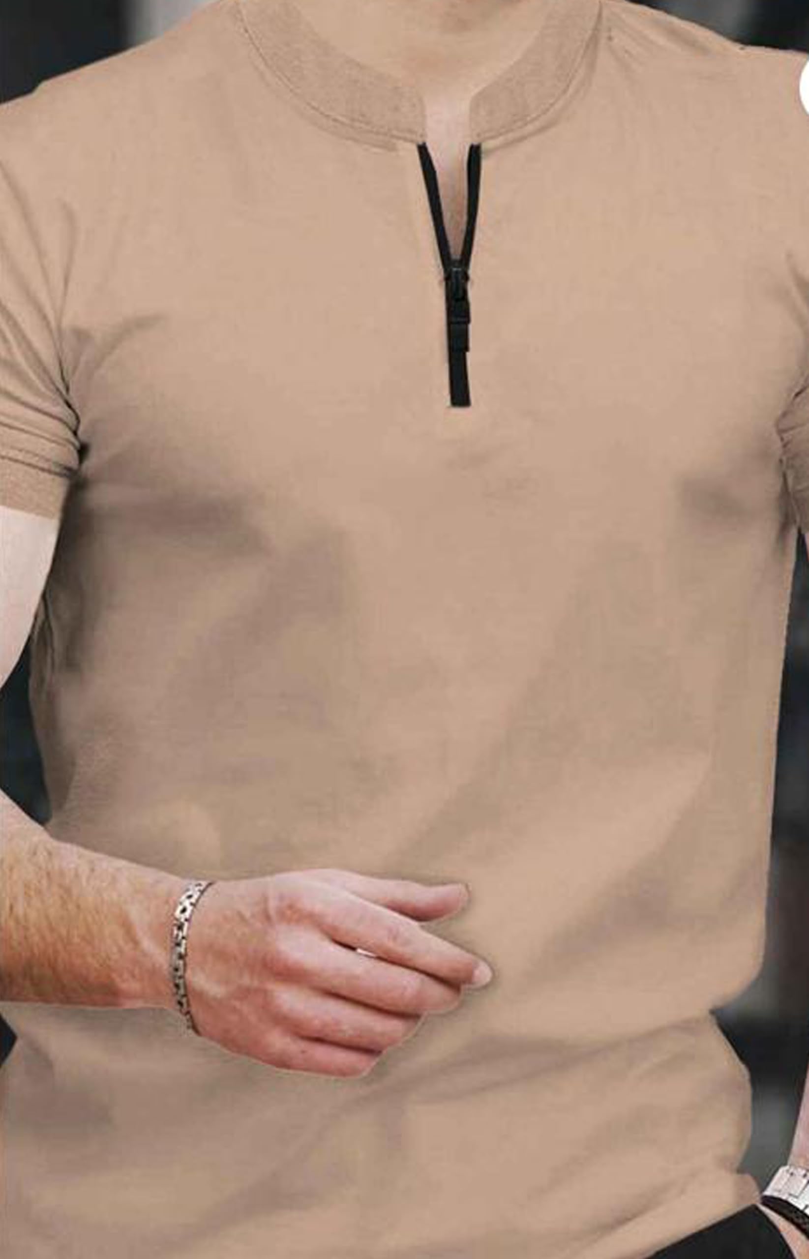 GarbGlide Men's Casual Half Sleeve T-Shirt - Black - Image 4