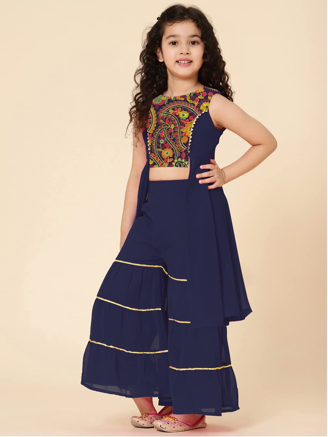 A.T.U.N. Girls Ethnic Sharara Set - Image 3