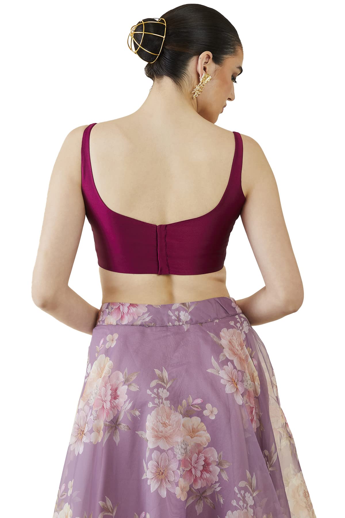 Soch Green Taffeta Sleeveless Blouse for Women - Image 3