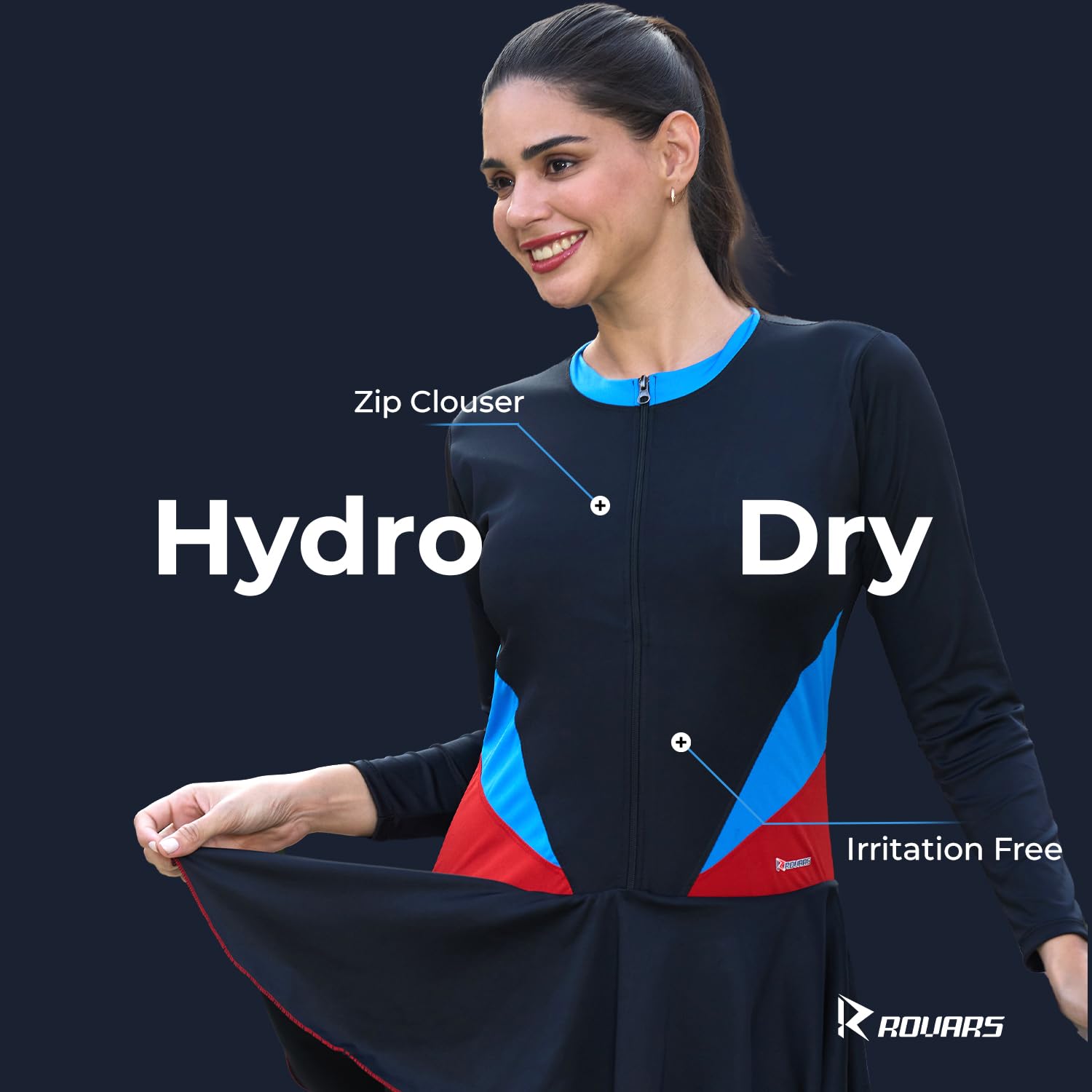 ROVARS Black One Piece Swimsuit for Women - Image 4