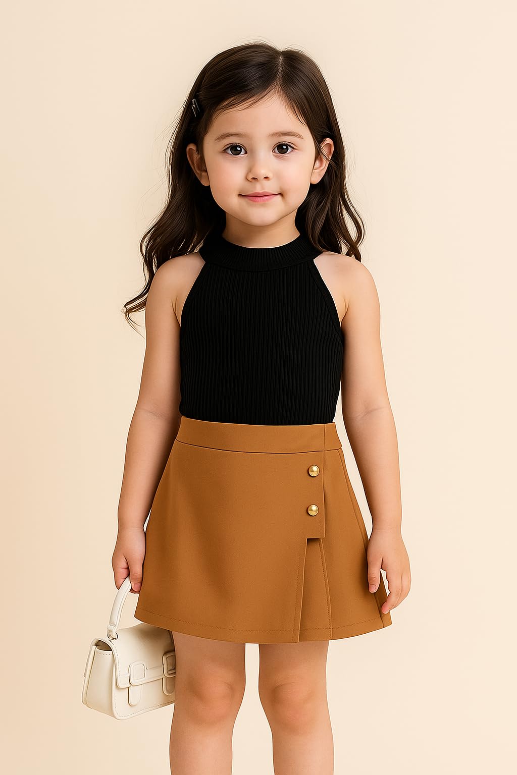 RACHANA Girls Two-Piece Outfit - Black Cream - Image 4