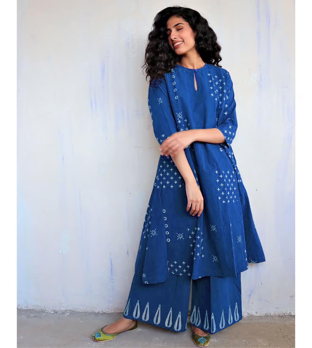 GoSriKi Blue Rayon A-Line Kurta for Women - Image 4
