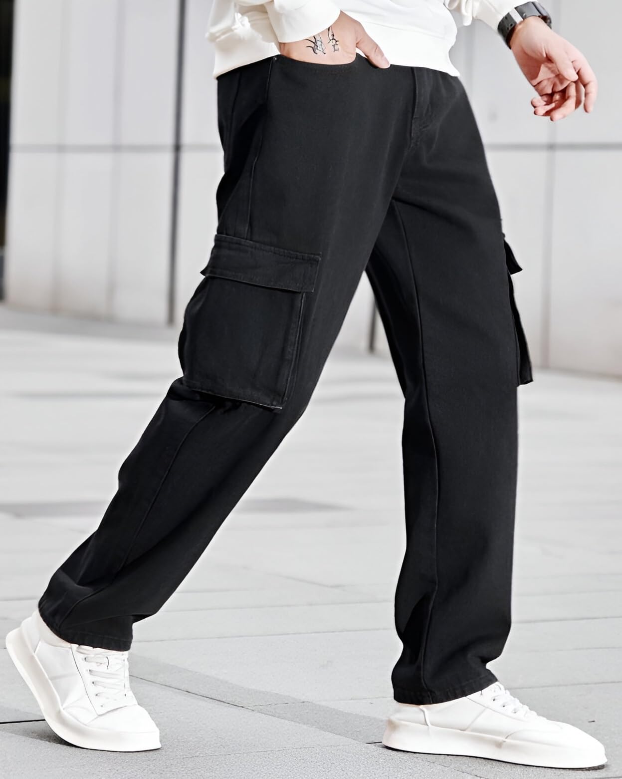 Ben Martin Men's Black Cargo Jeans - Image 3