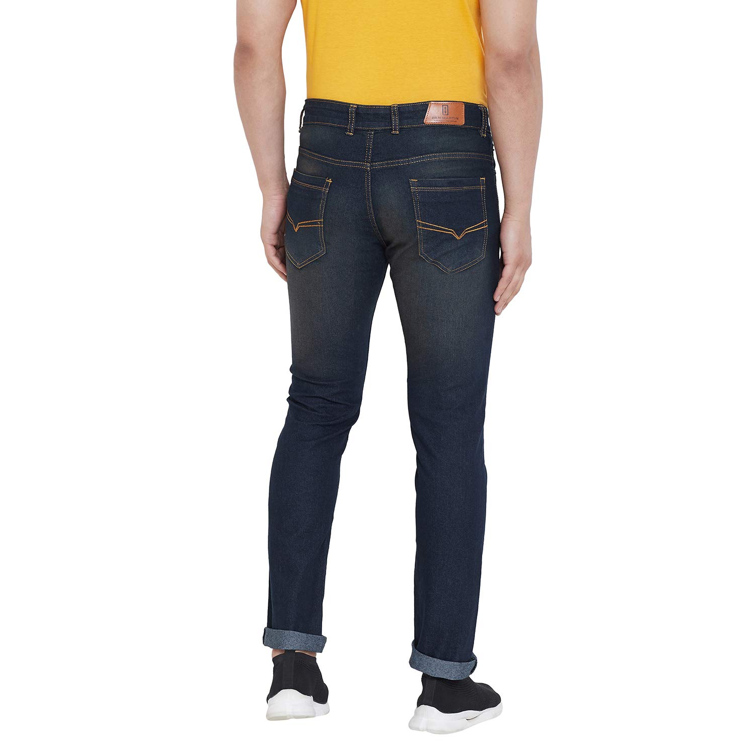 Ben Martin Men's Brown Cotton Stretch Jeans - Image 2