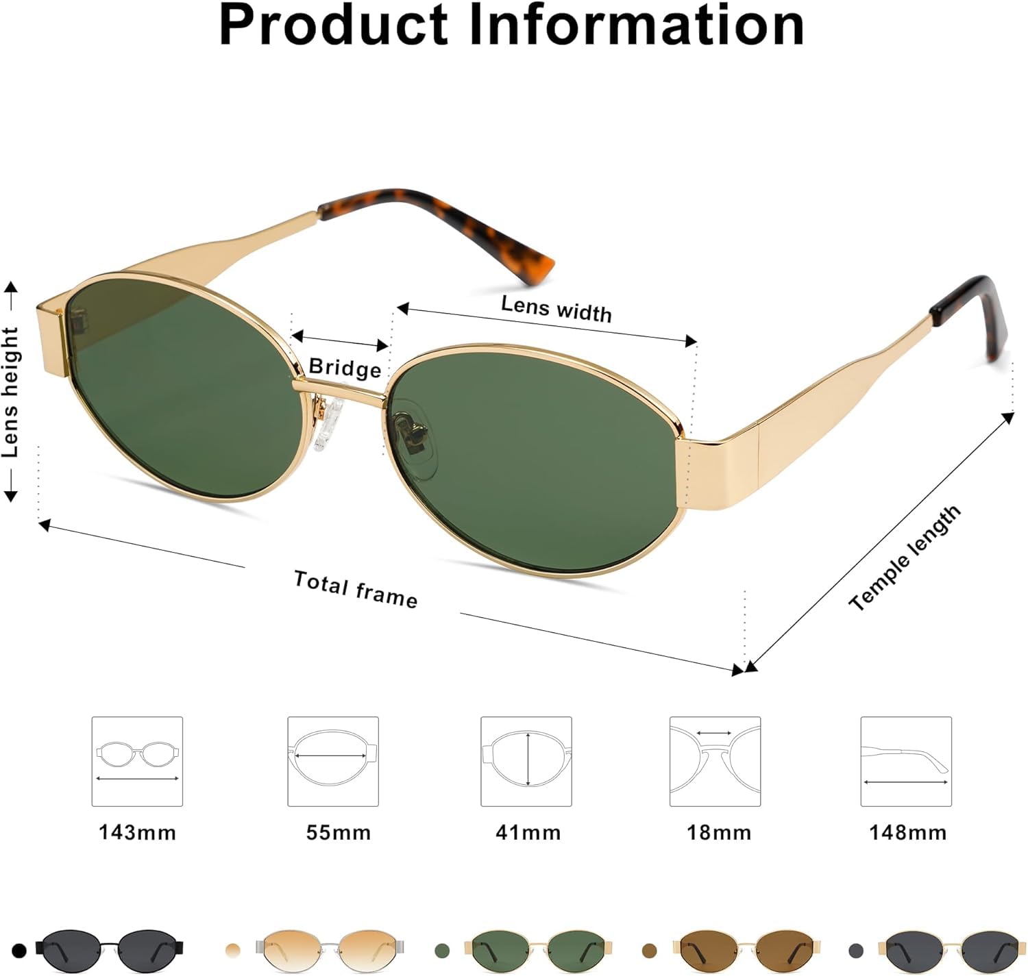 CREEK Retro Oval Sunglasses for Women & Men - Image 3