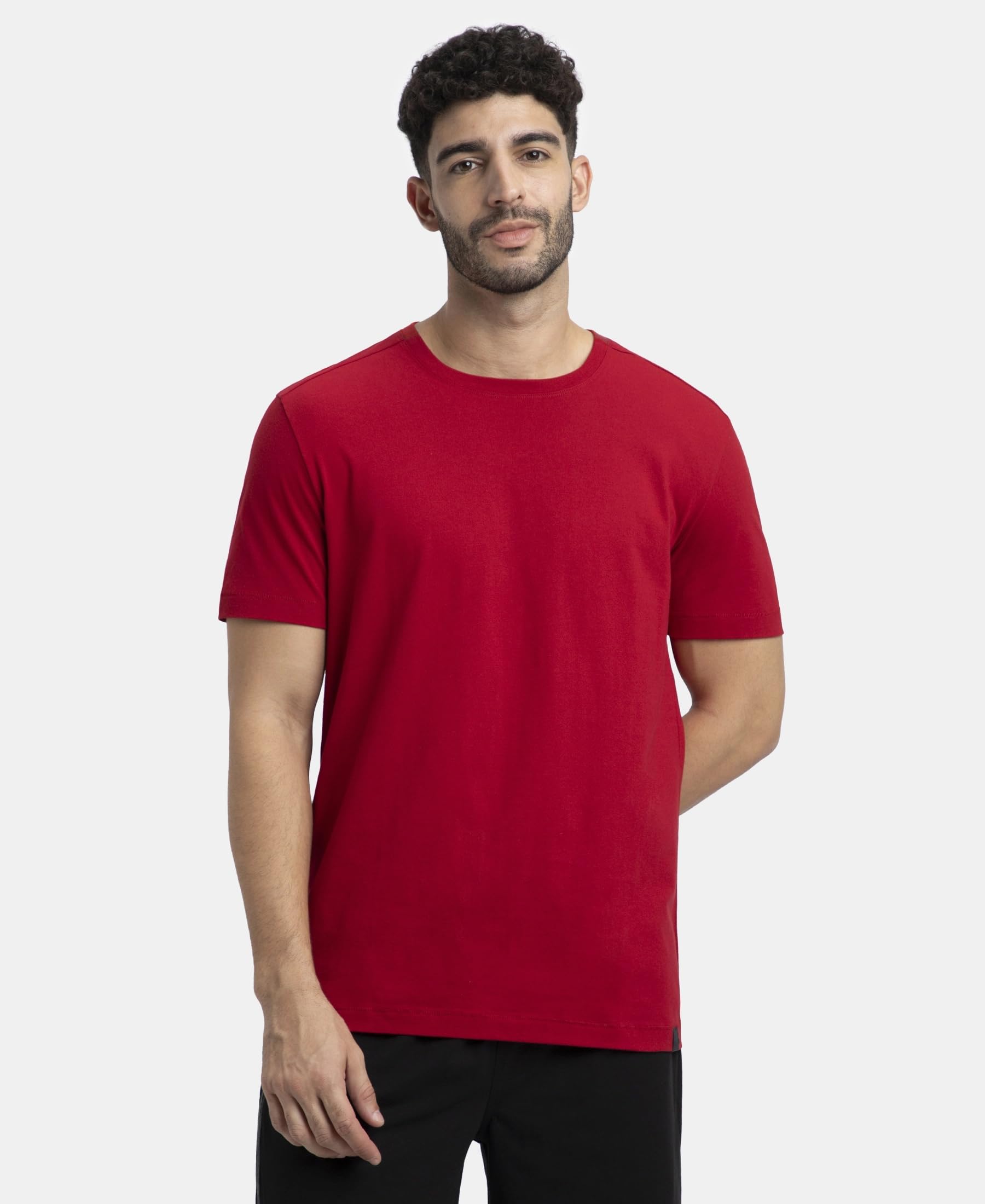 Jockey Men Super Combed Cotton T-Shirt - Black - Image 5