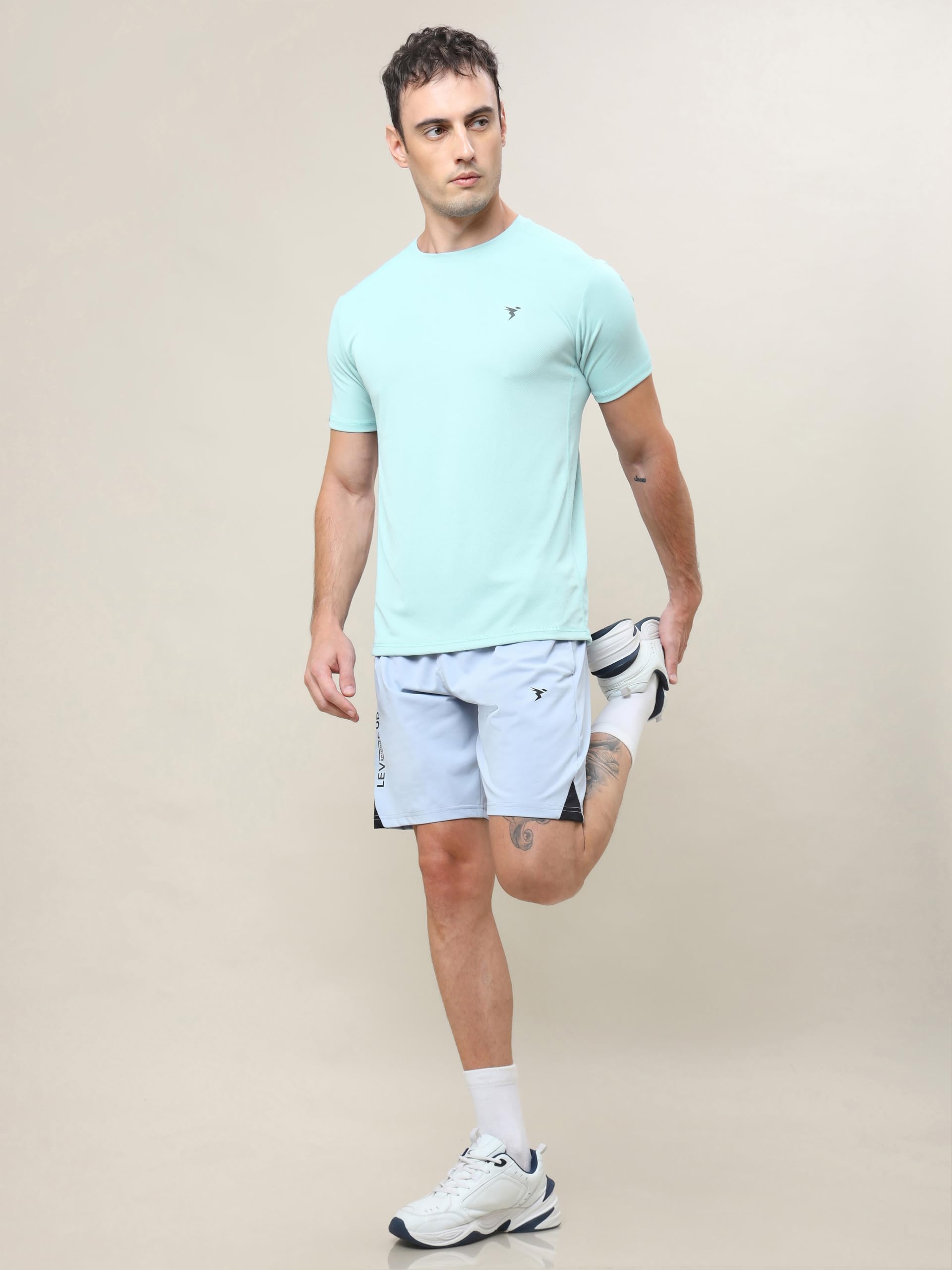 TECHNOSPORT Men's Blue Crew Neck T-Shirt - Image 4