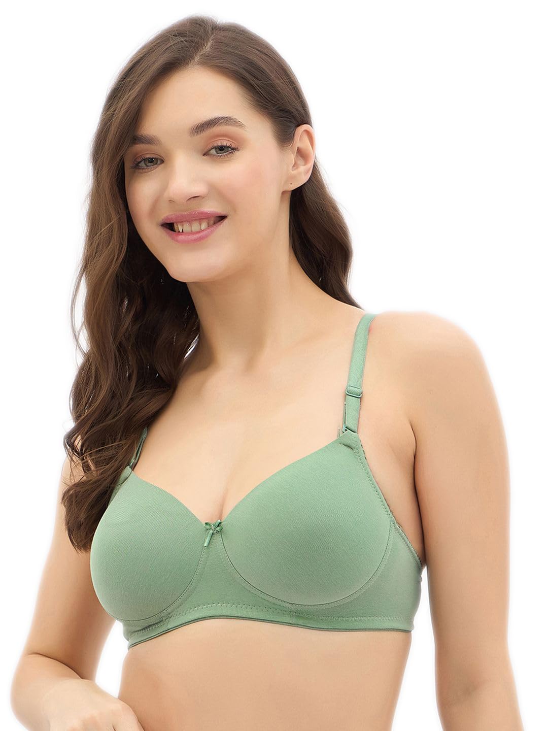 RAHA T-Shirts Non-Wired Bra for Girls - Green