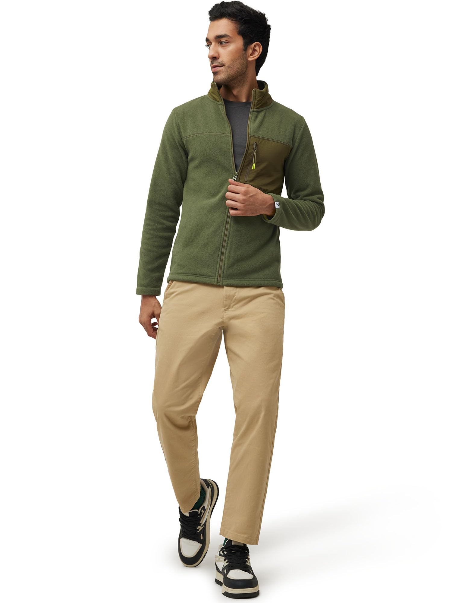 XYXX Men's Olive Green Fleece Jacket - Image 2