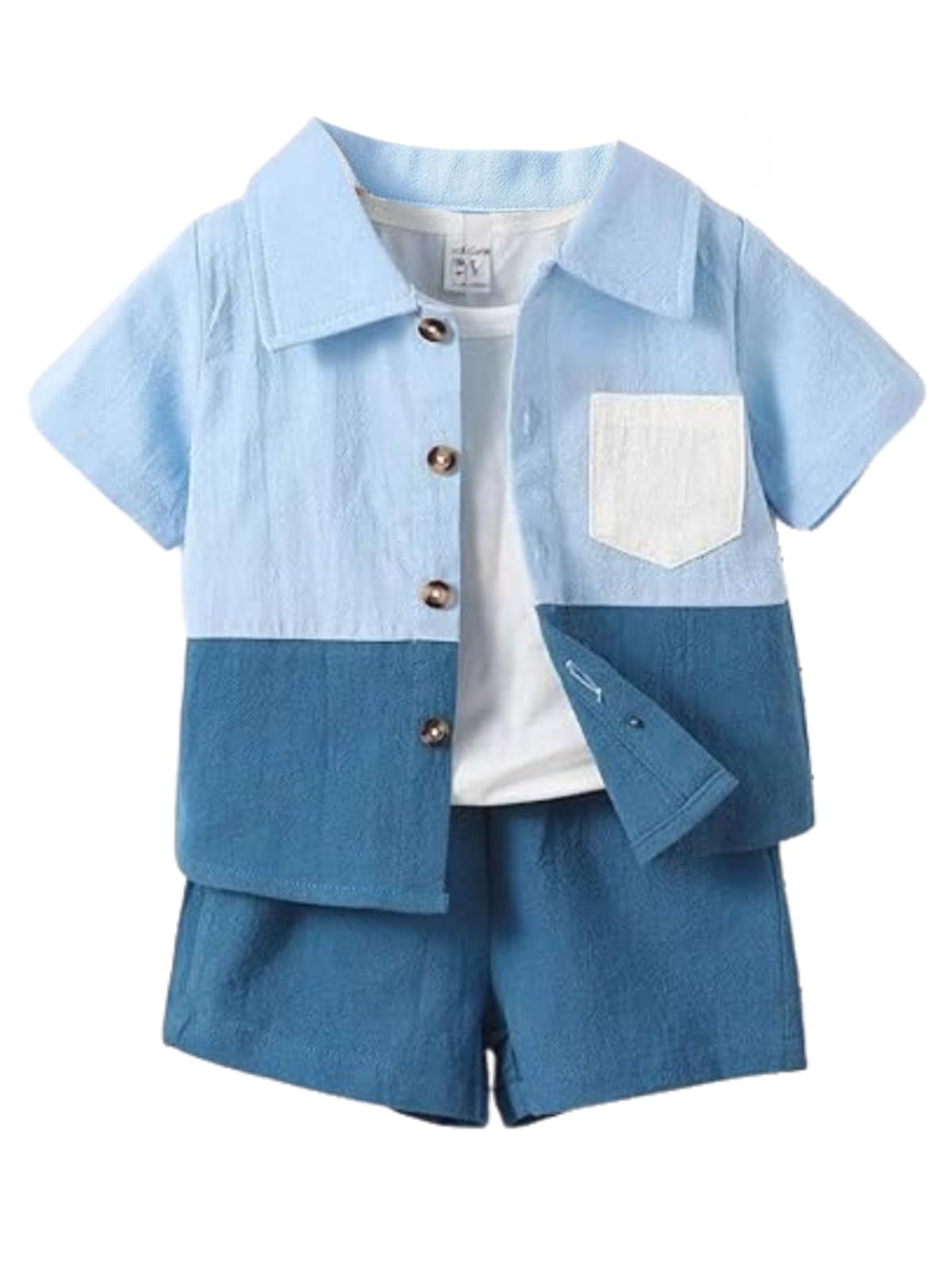 URBAN OX Boys Poly Cotton Solid Co-Ords Set - Multi-Color