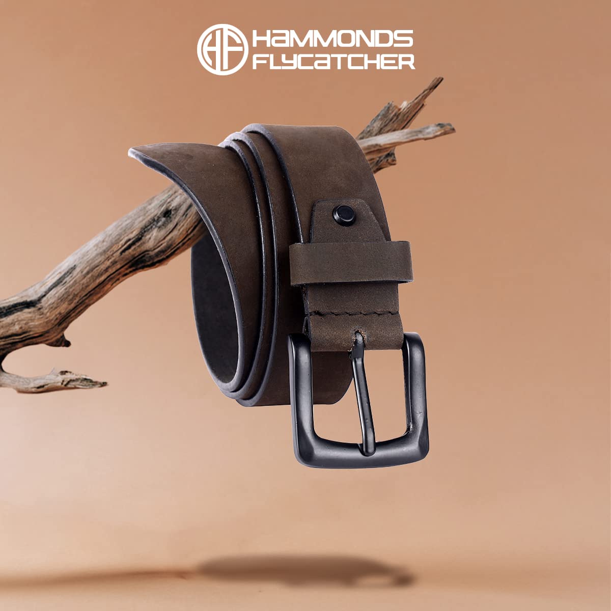 HAMMONDS FLYCATCHER Vintage Leather Belt for Men - Brown - Image 2