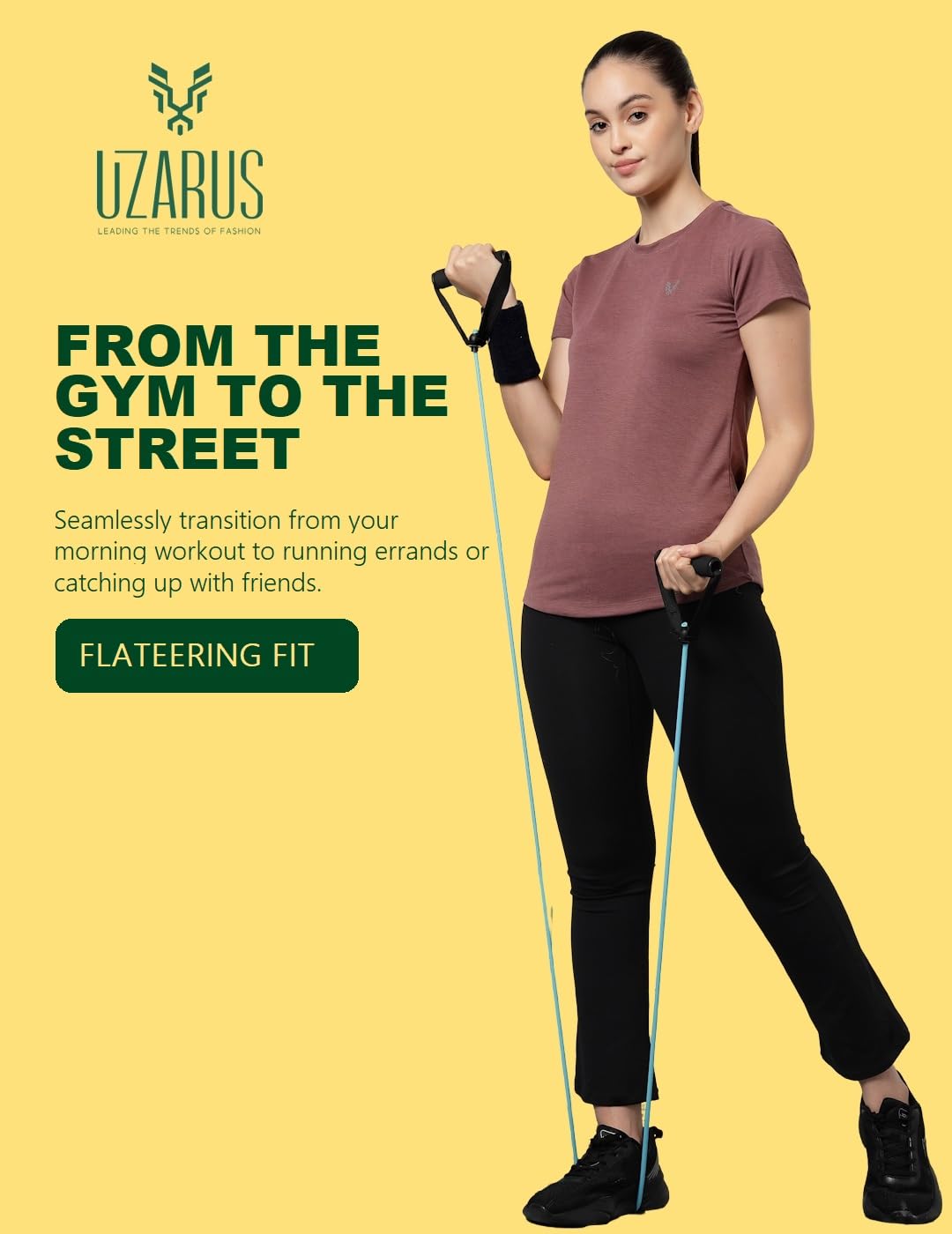 UZARUS Women's Gym T-Shirt - Soft, Breathable & Quick-Dry - Image 4