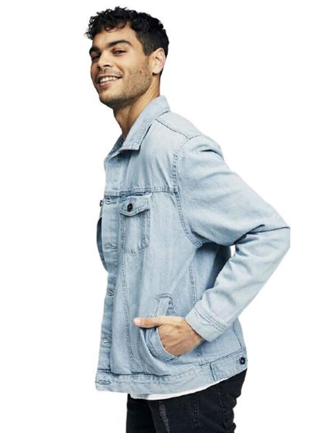 KOTTY Men Light Blue Denim Jacket - Image 3