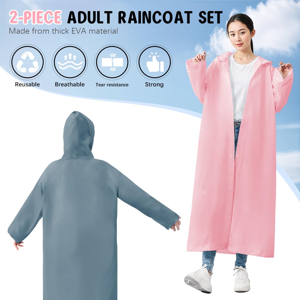 PALAY Waterproof Rain Poncho for Adults - Image 3