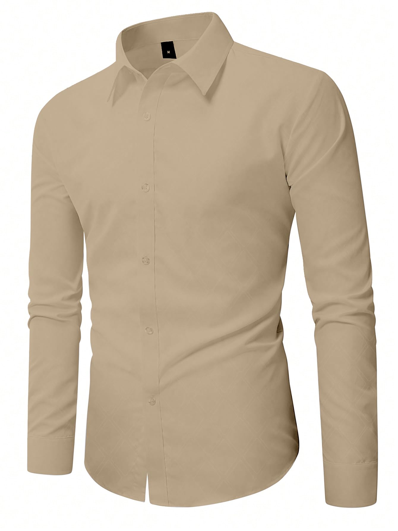 AVANOVA Men's Beige Button Down Shirt - Image 4