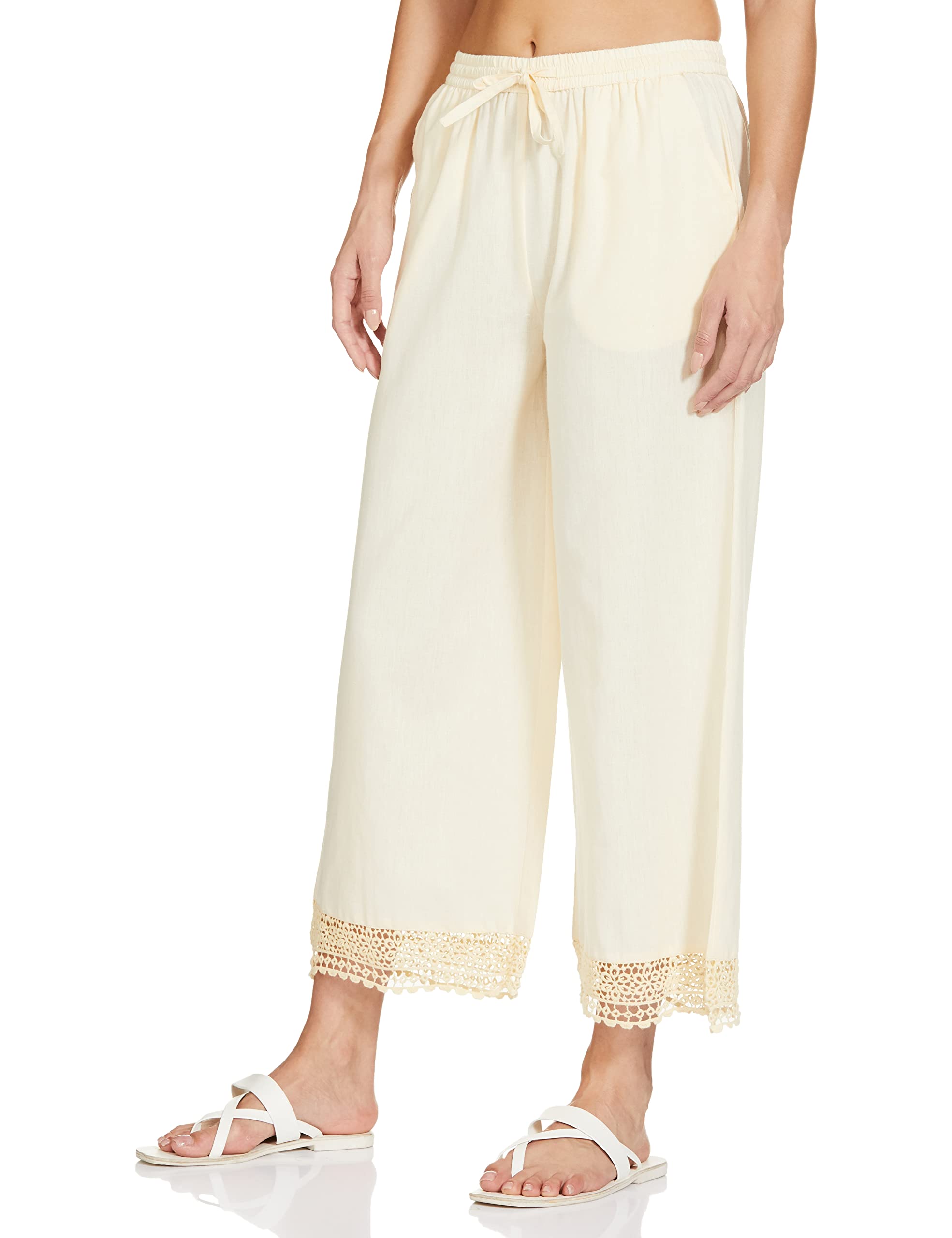 Myx Women's Relaxed Fit Palazzo - Ecru - Image 3