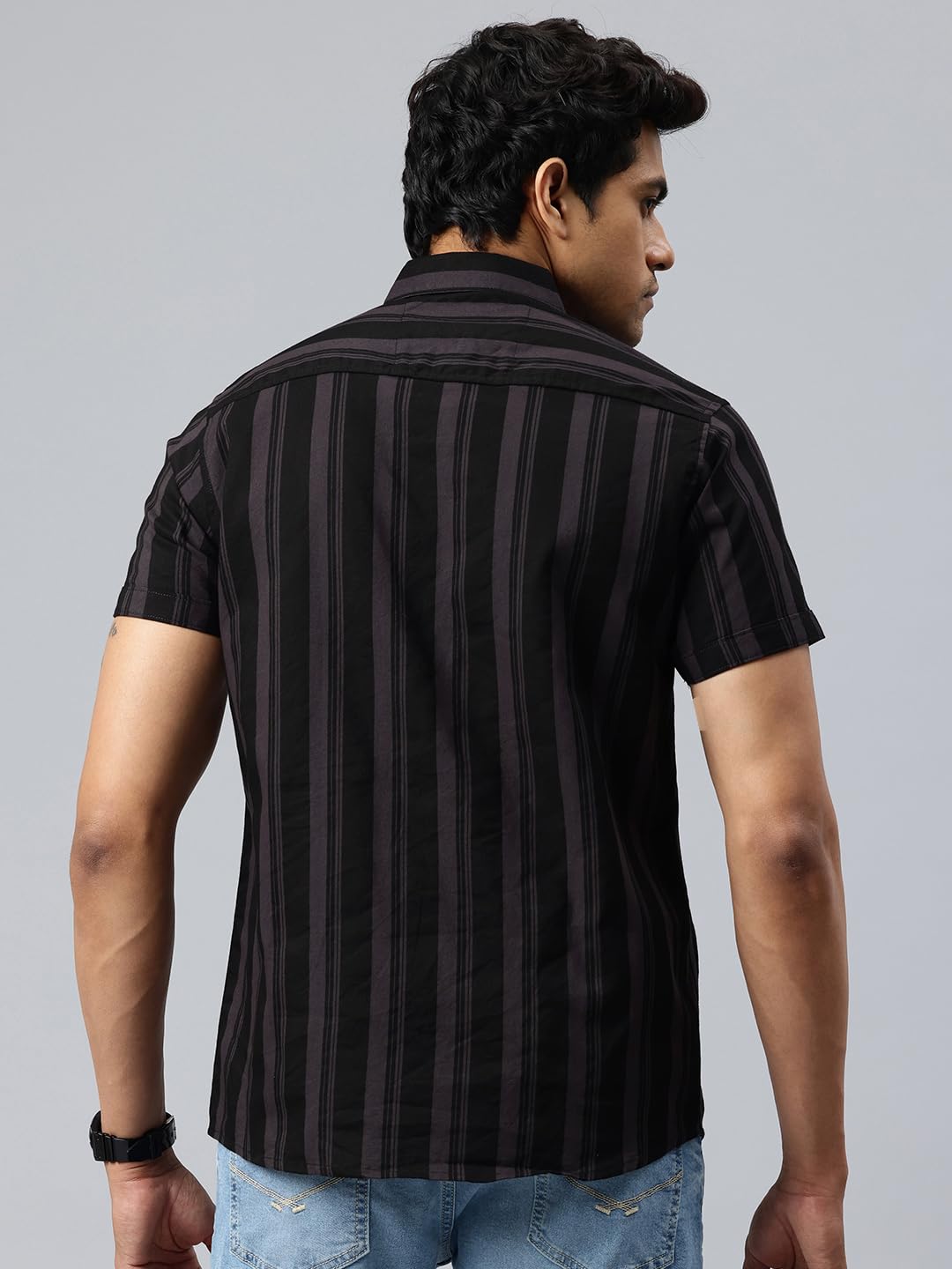 Majestic Man Casual Shirt - Dark Grey - Image 4