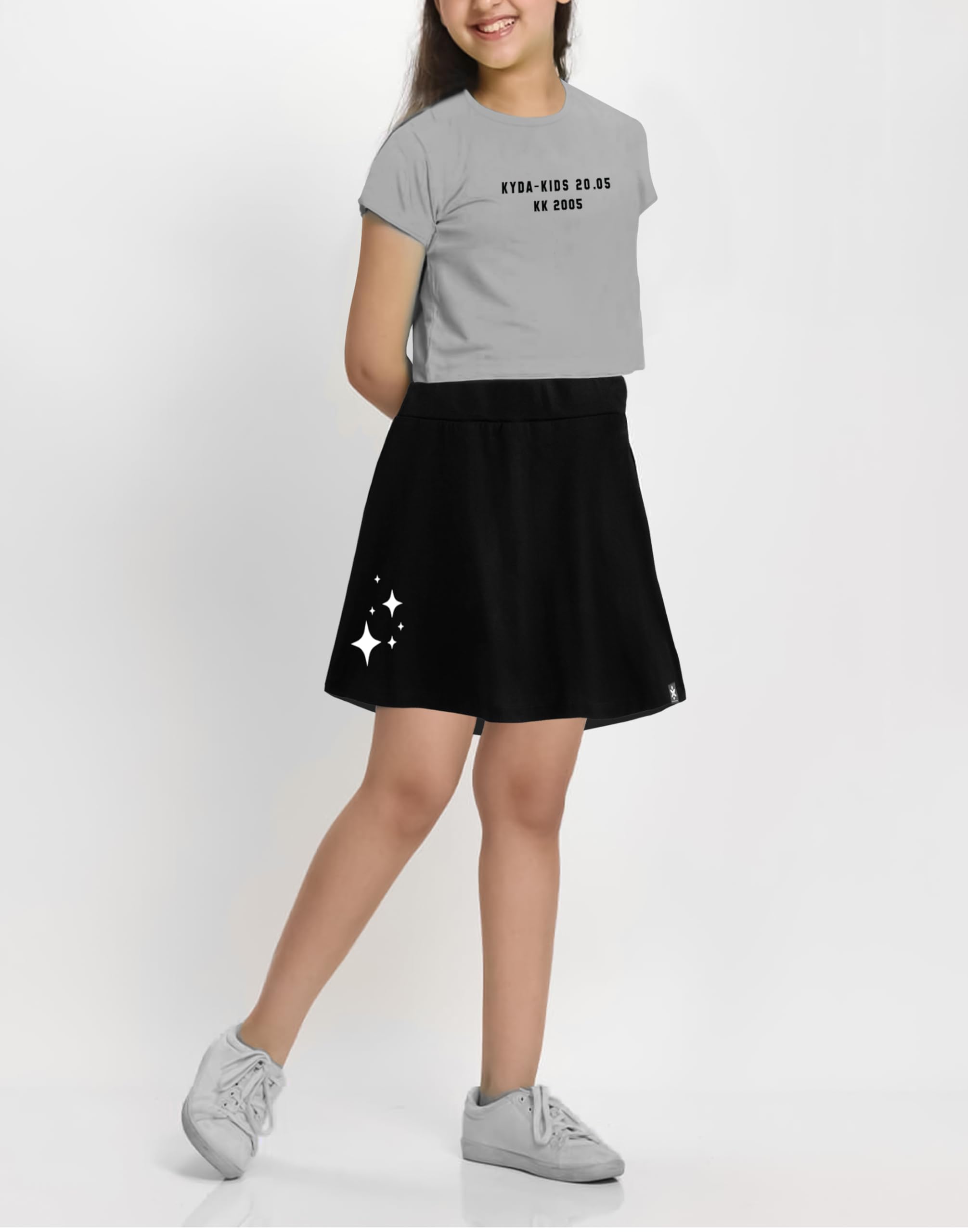 KYDA KIDS Cotton Printed Crop Top & Skirt Set for Girls - Image 5