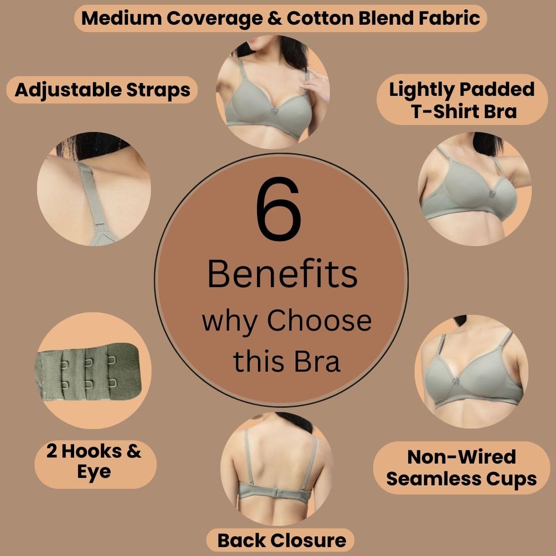 Floret Women's Convertible-Straps T-Shirt Bra - Image 2