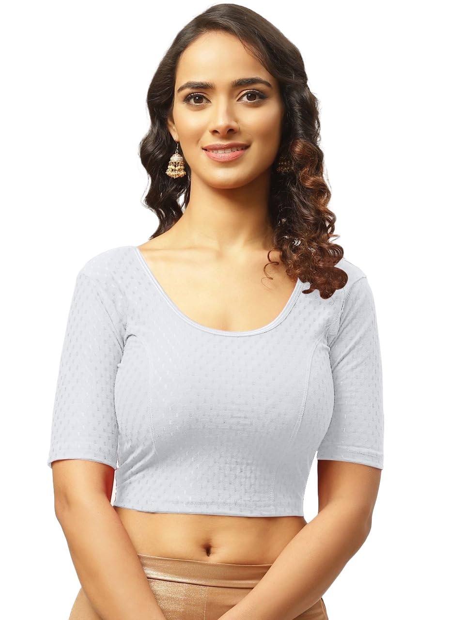 Fressia Saree Blouse for Women - Cotton Elbow Sleeve