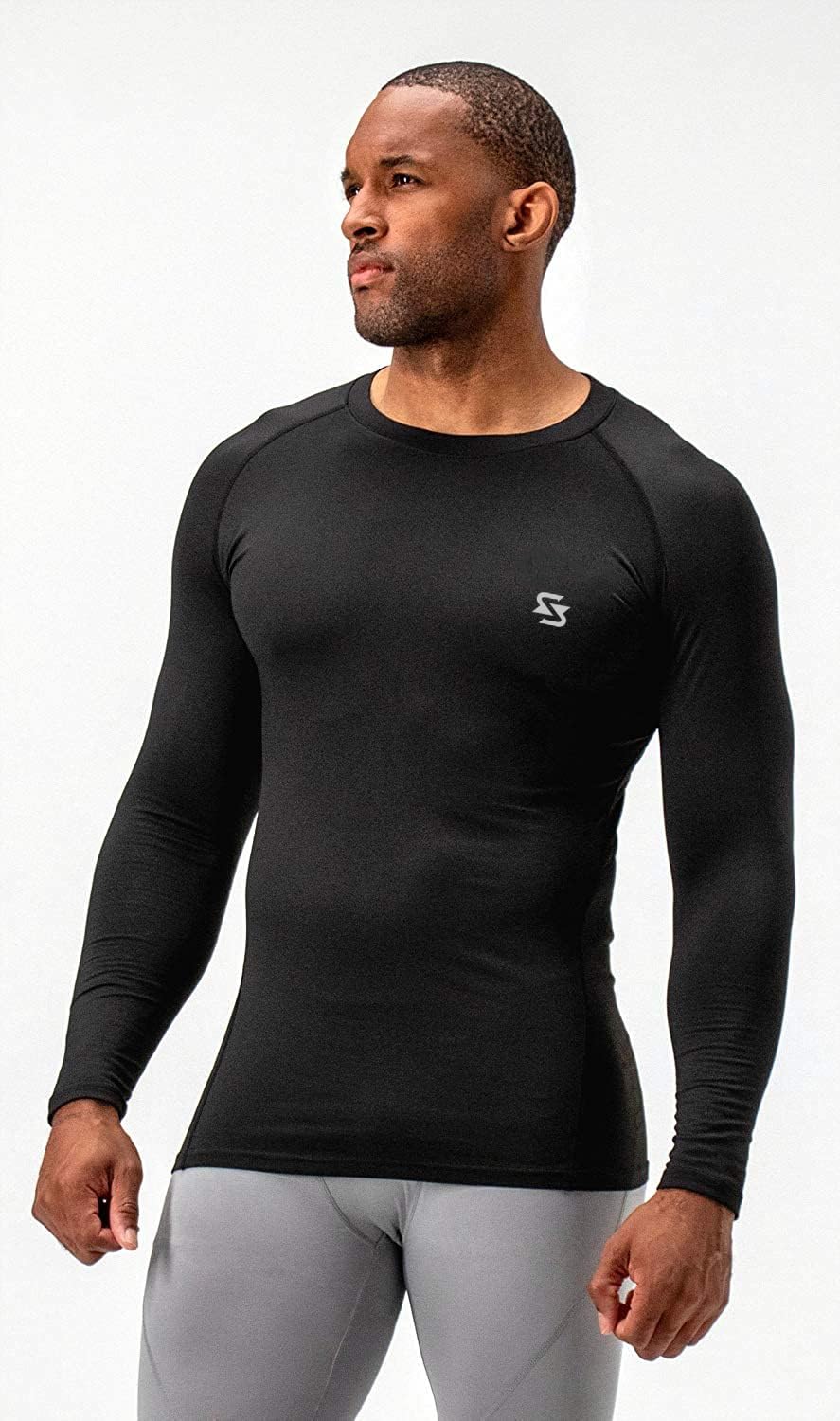 Sportinger Men's Compression Shirt - Black & Blue - Image 2