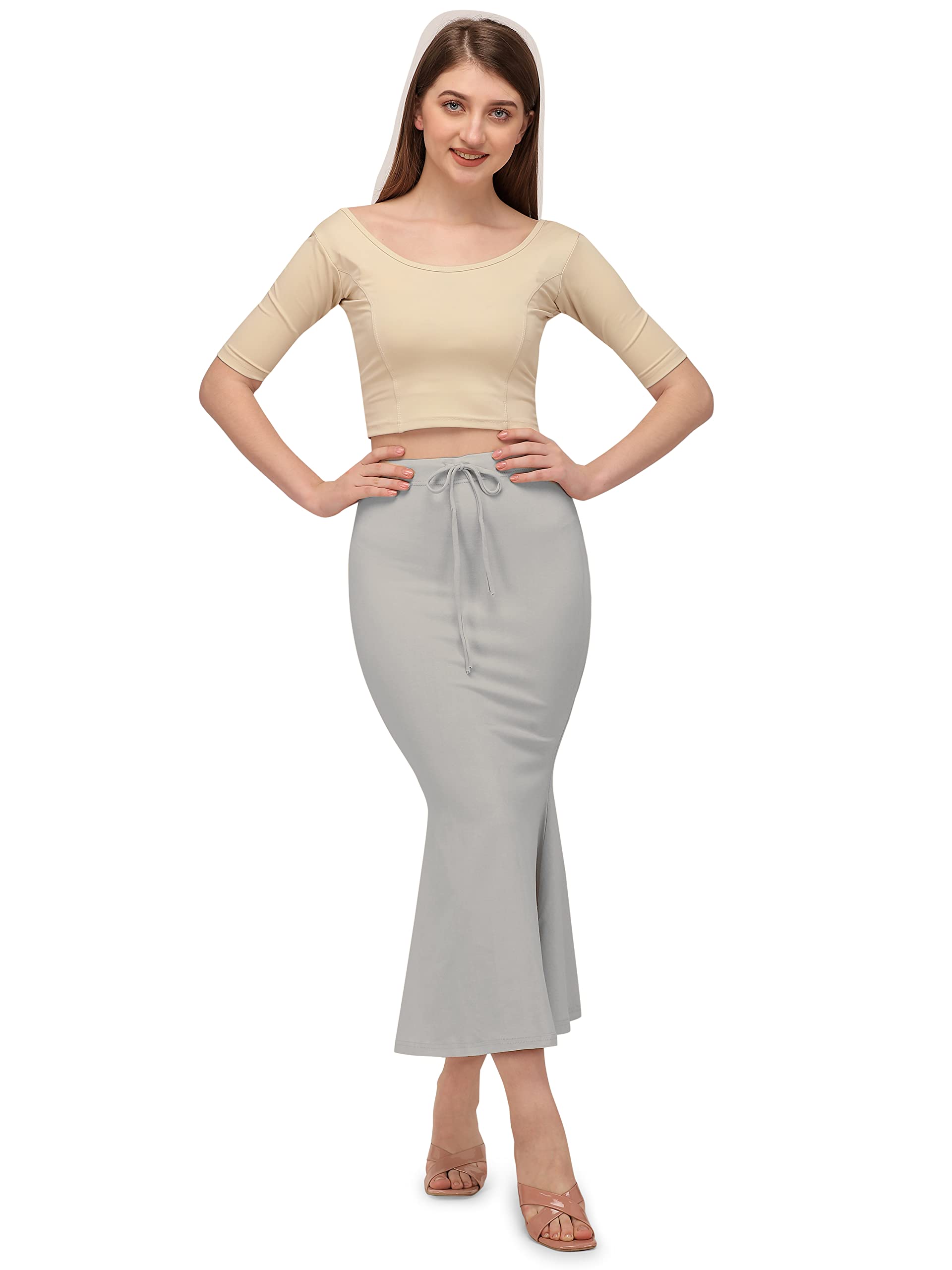 Mehrang Grey Saree Shapewear for Women - Image 2