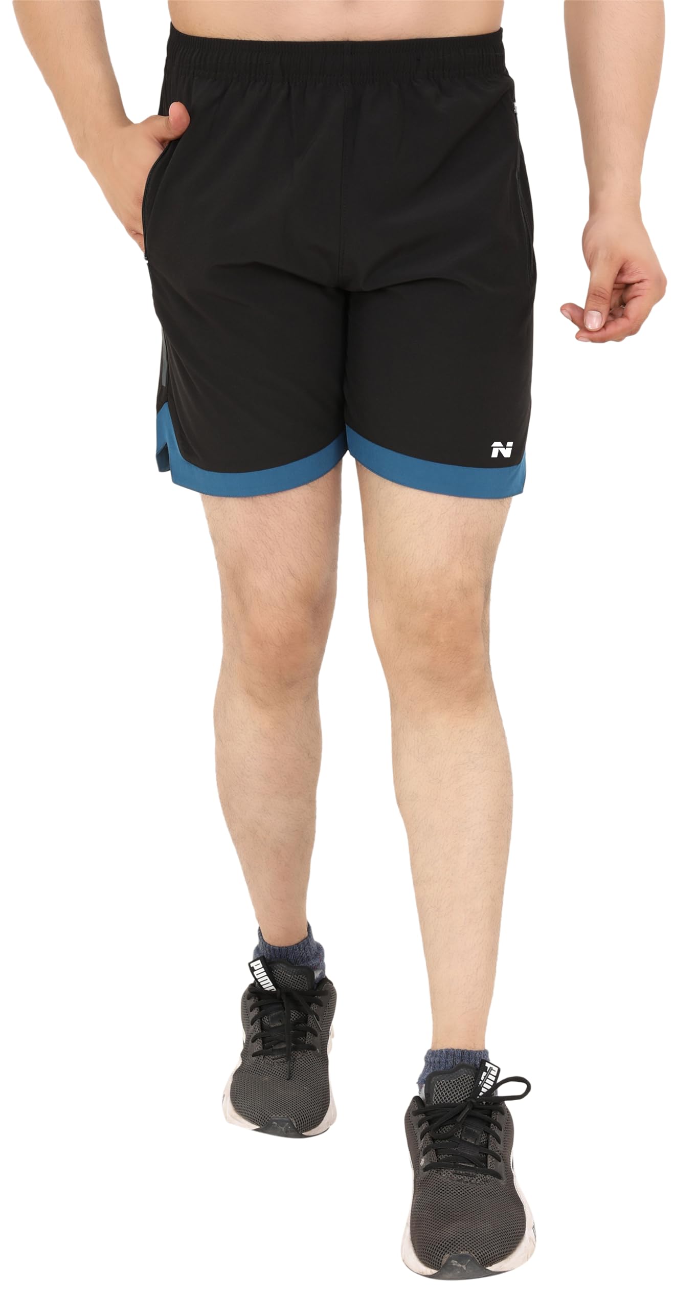 NINQ Men's Athletic Running Shorts - Black - Image 4