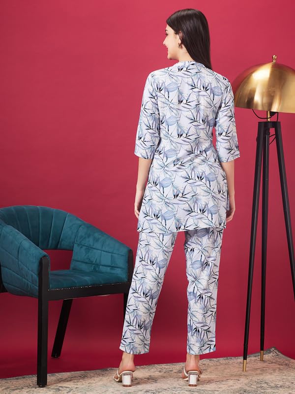 GarbGlide Women Maternity Top & Pyjama Set - Blues - Image 2