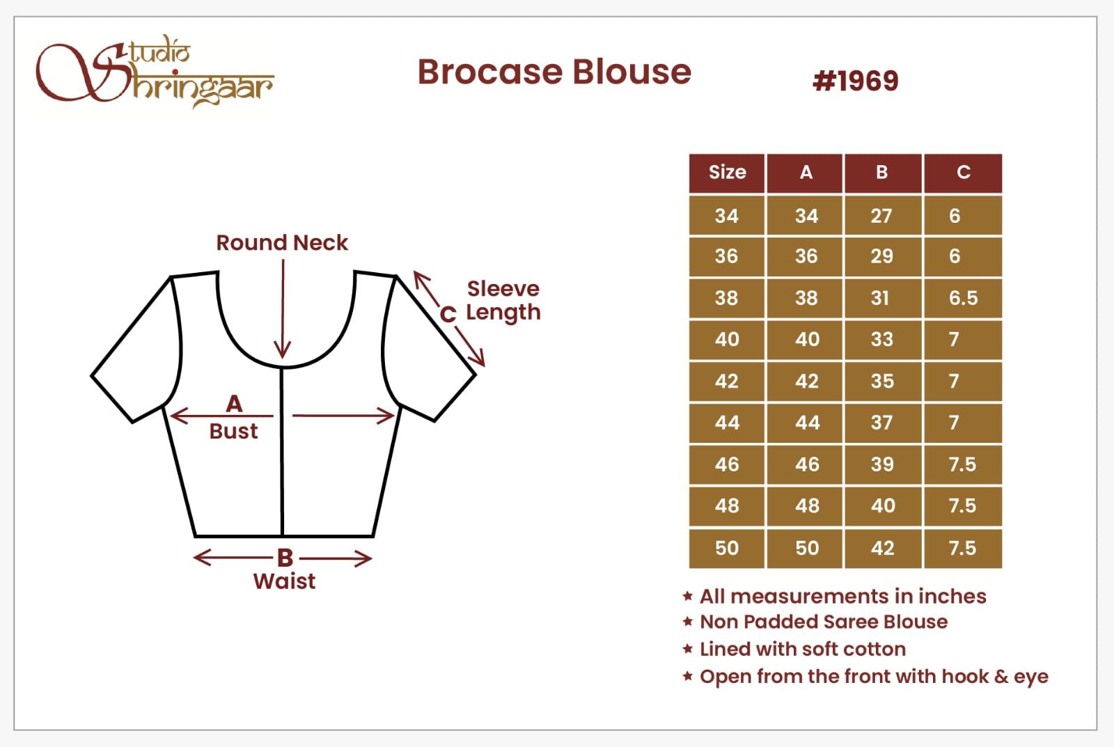 Studio Shringaar Navy Blue Benaras Brocade Saree Blouse - Image 4