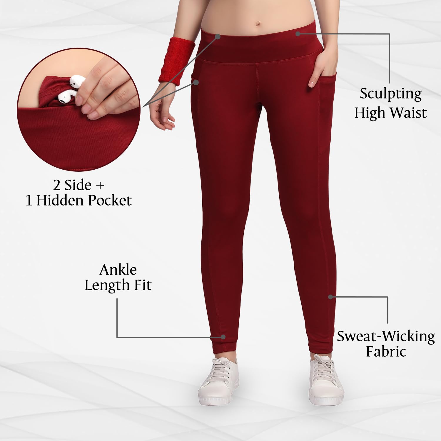 TRASA Womens Yoga Pants - High Rise - Image 3