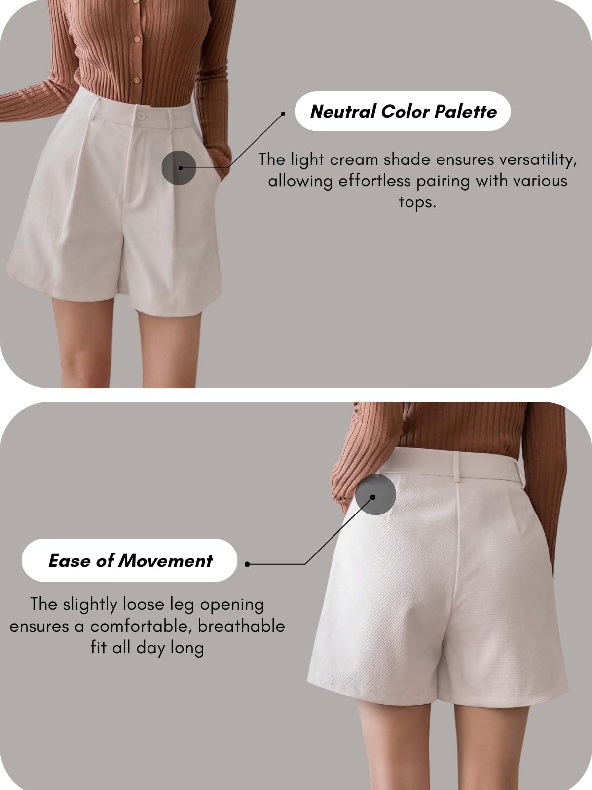 Greciilooks Women's Western Shorts - Cream - Image 5