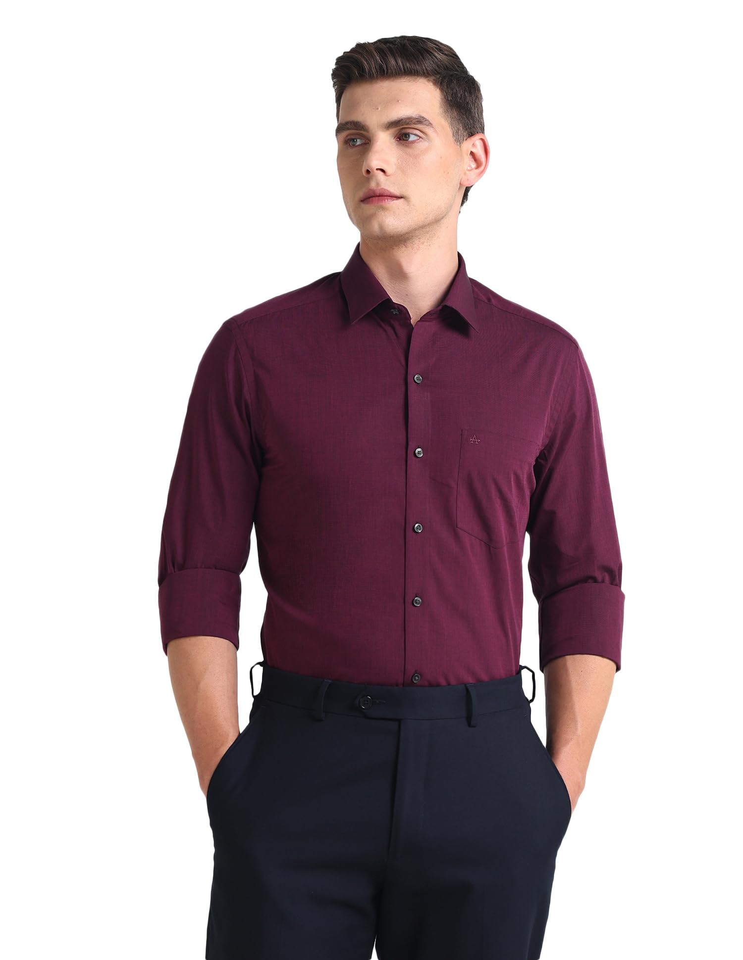 Arrow Men's Solid Slim Fit Shirt - Red