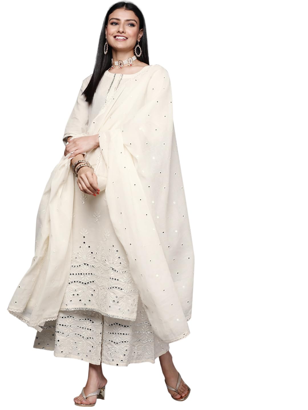 Libas Women's Cotton Kurta Sets - Off White