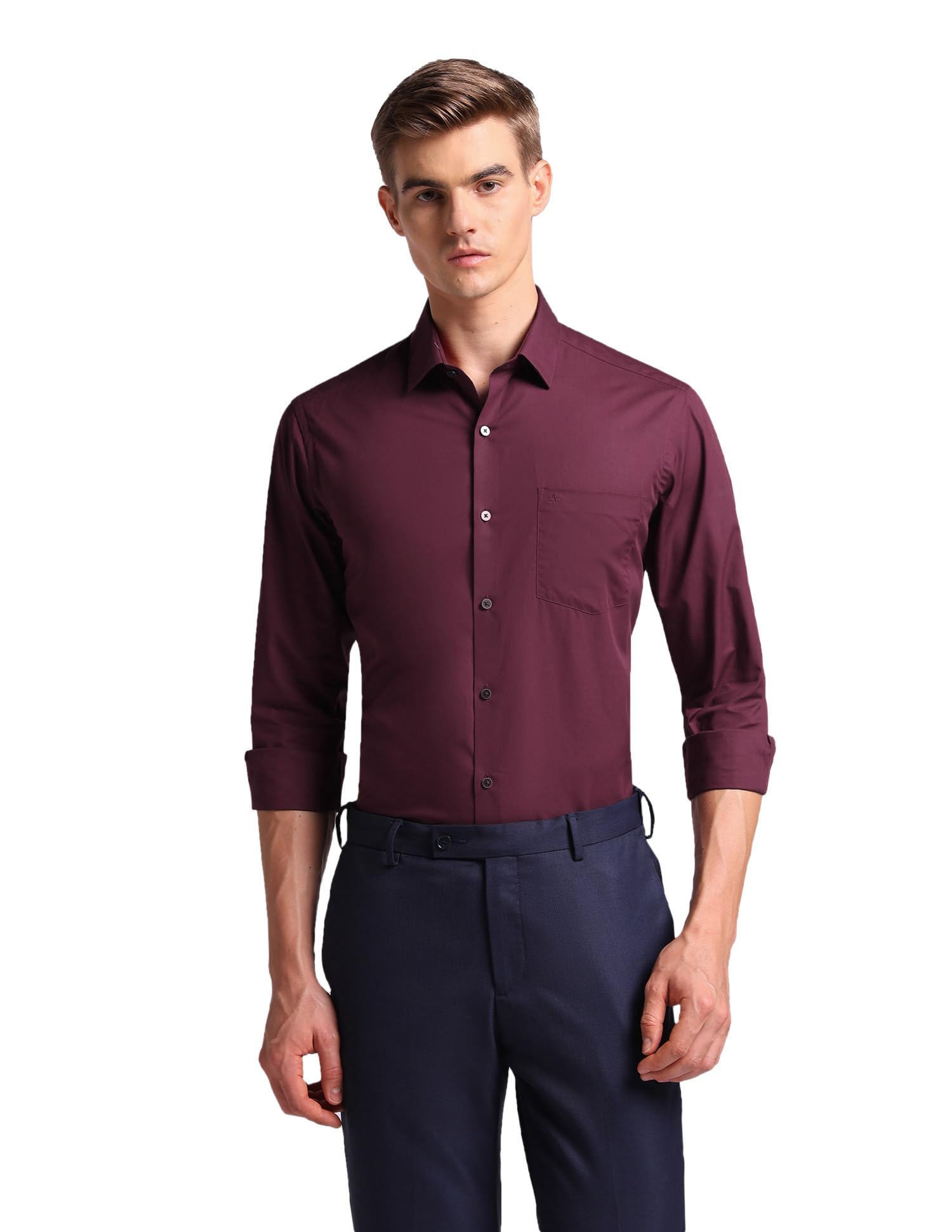 Arrow Men's Maroon Slim Fit Shirt