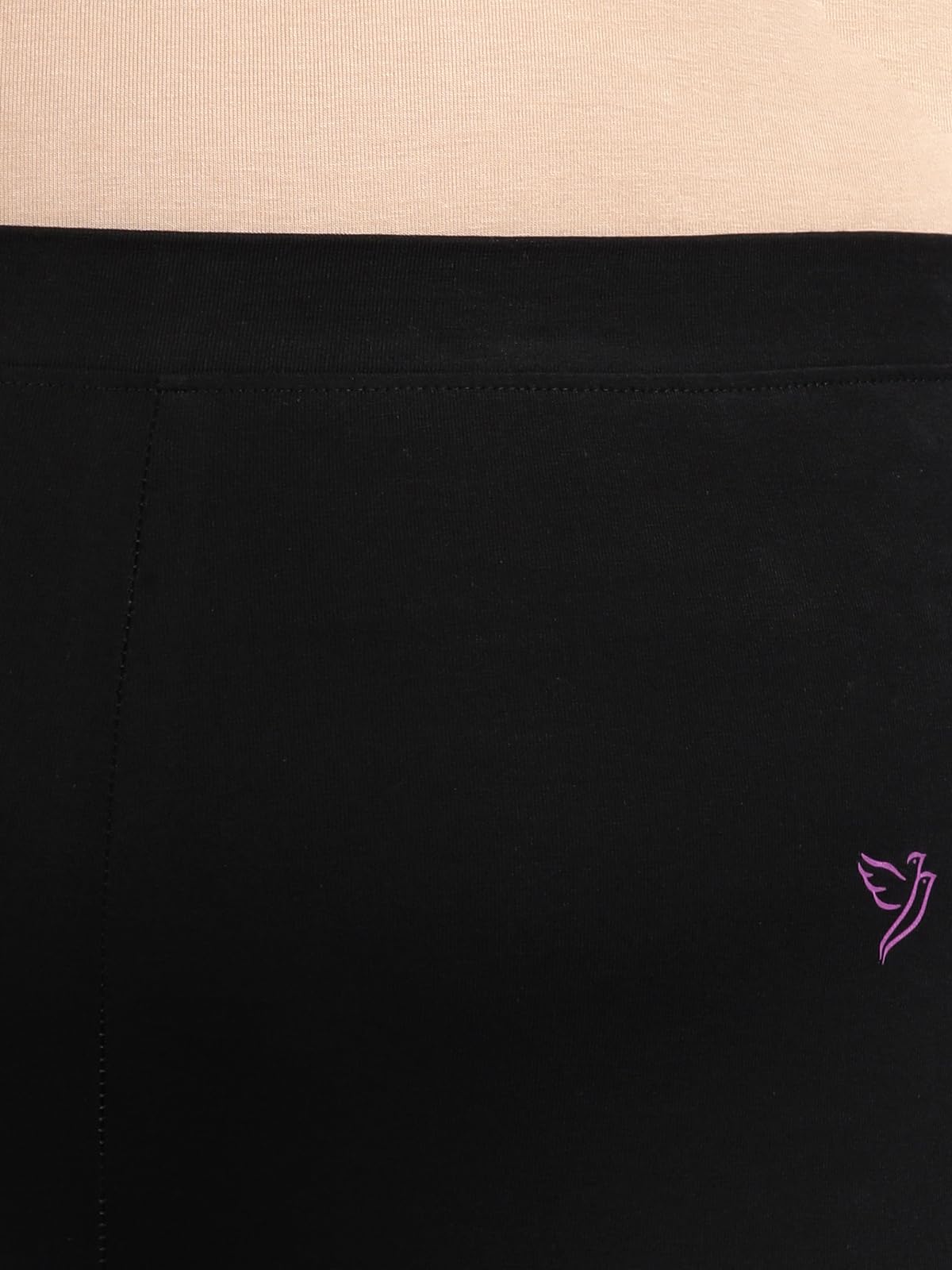 TWIN BIRDS Cotton Capri Leggings for Women - Carbon Black - Image 5